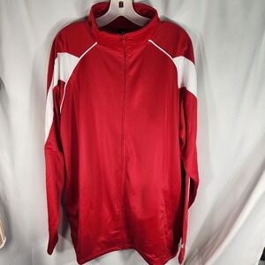 Alleson Athletic Red & White Full Zip High Neck Jacket Size XLarge